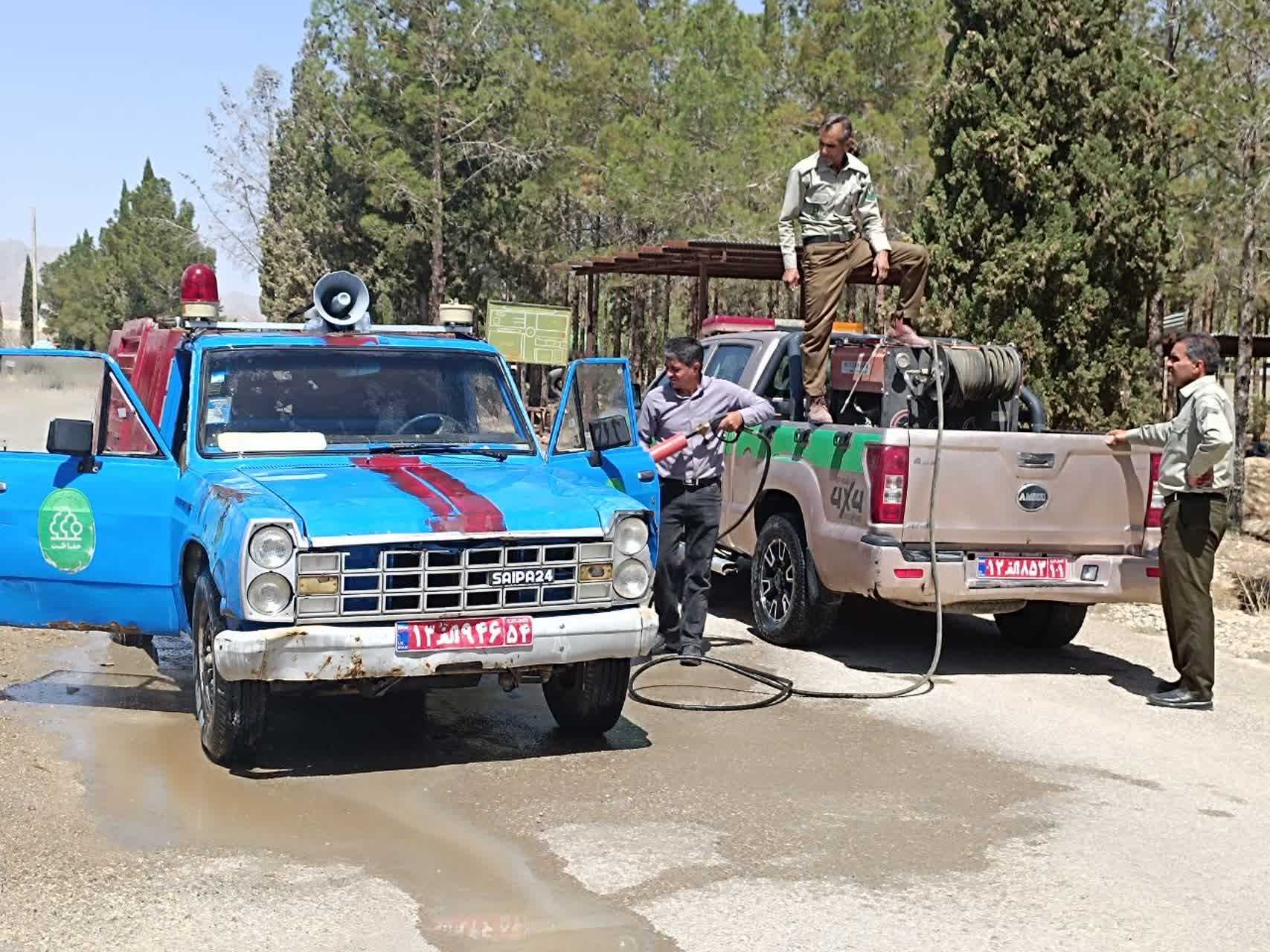 به منظور آمادگی و مقابله با اطفاء حریق در شهرستان خاتم صورت گرفت